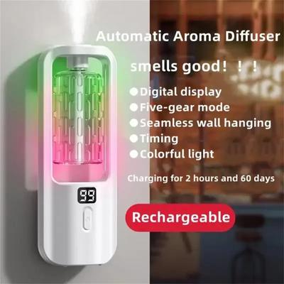 Wall Mounted Essential Oils Diffuser Aroma Diffuser 5 Modes Air Freshener With Night Light Toilet Home Room Fragrance Gift