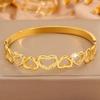 Gold-plated Hollow Heart-shaped Titanium Steel Non-fading  European and American New Fashion Diamond-encrusted Love  Women