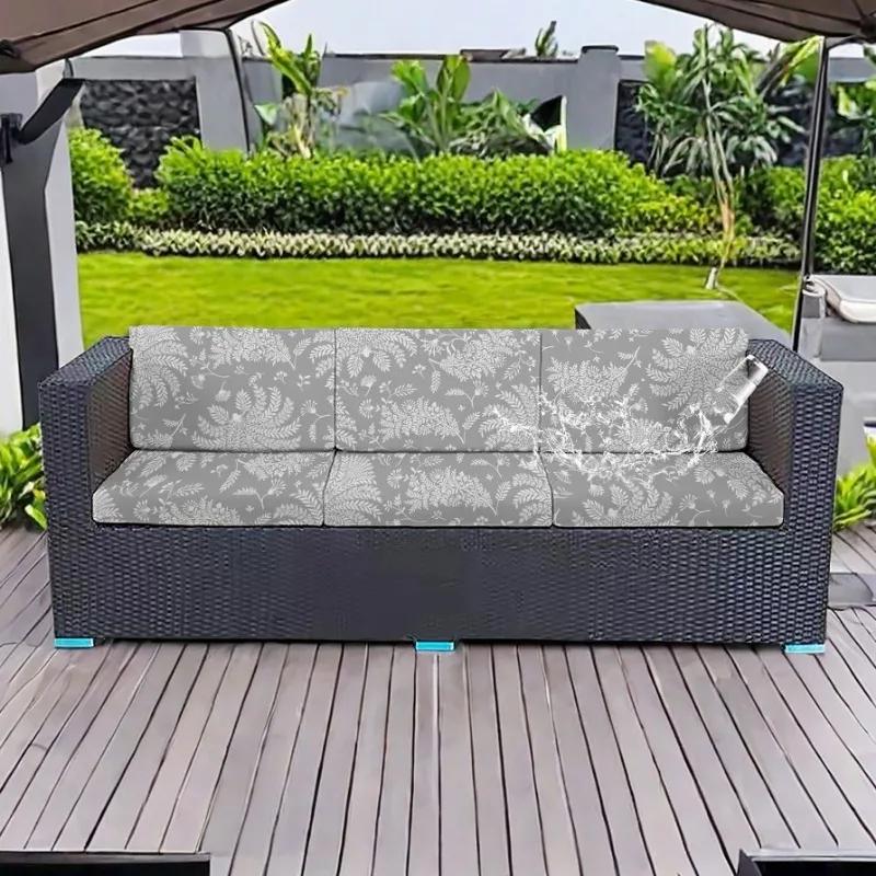 Rutschfeste Outdoor-Sofa-Kissenbezüge mit tropischem Druck, Möbelschutz, Ersatz für einzelne Sitzkissen