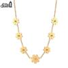 EFFIE QUEEN Stainless Steel Flower Pendant Necklaces Vintage 18K Gold Plated Daily Flower Charm Choker Jewelry Decoration STKN25