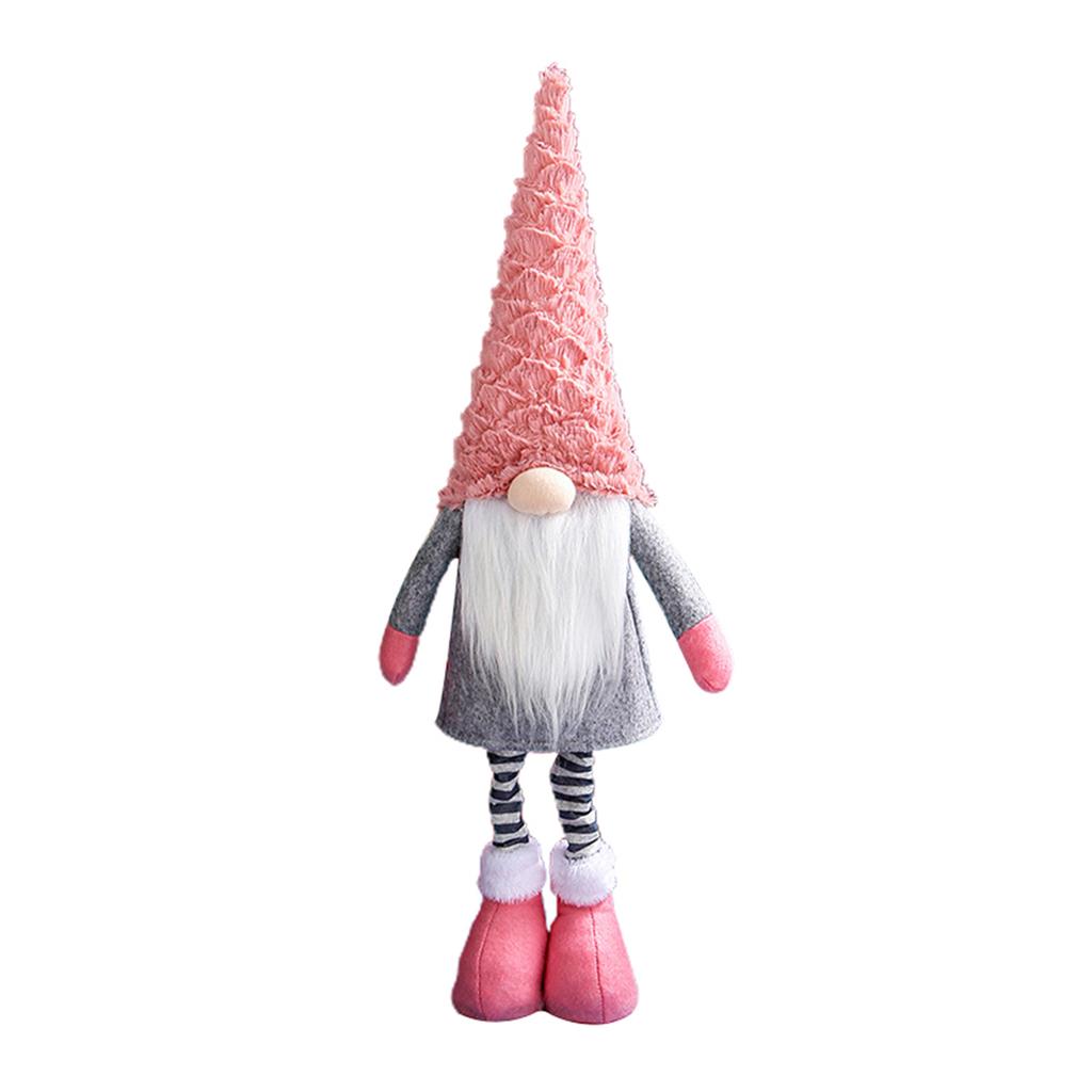 Vánoční beztvářní trpaslíci plyšové panenky s výsuvnými nohami a dlouhým kloboukem plyšové hračky elfů sváteční dekorace do domácnosti a výlohy
