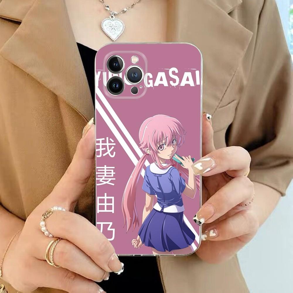Anime Future Diaries Phone Case For iPhone 15 13 14 Pro Max XS XR 12 11 Pro 13 Mini 6 7 8 Plus Clear Back Cover Capa