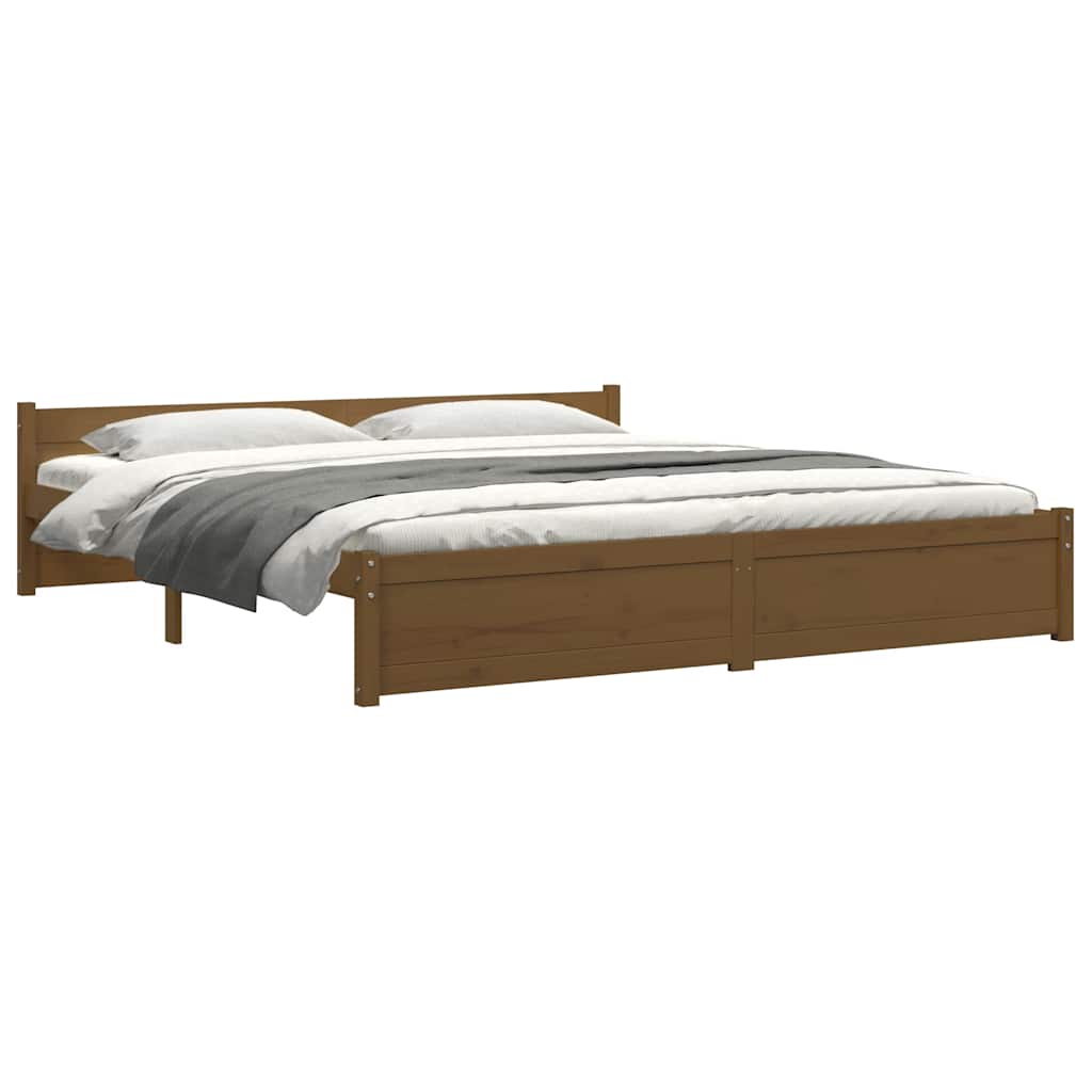 Solid Wood Bed Honey Brown 200x200 cm