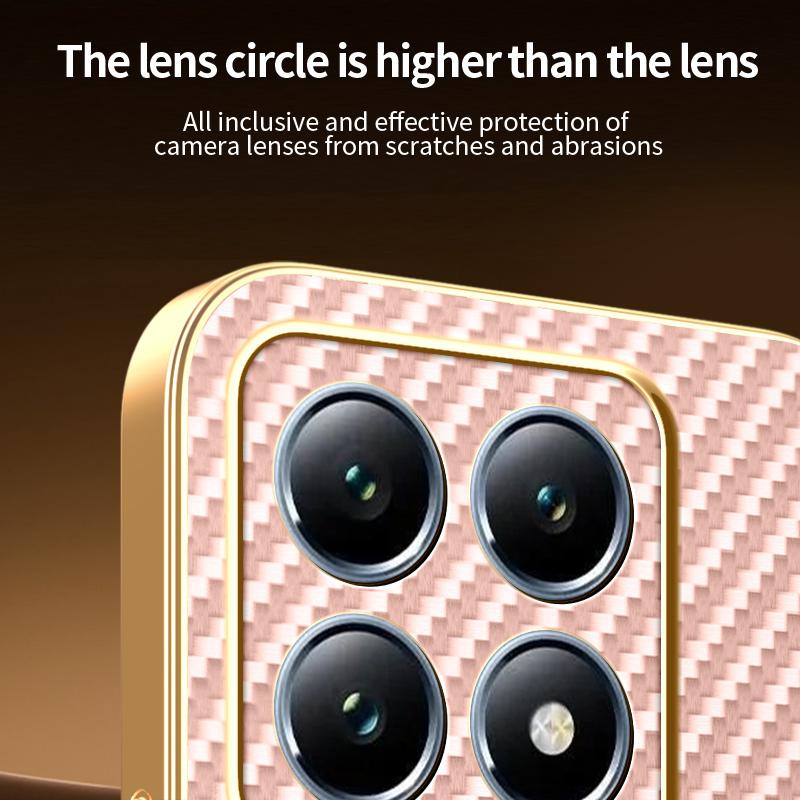 Xiaomi 14T Pro telefono dėklas, anglies pluošto tekstūros, galvanizuotas TPU galinis dangtelis