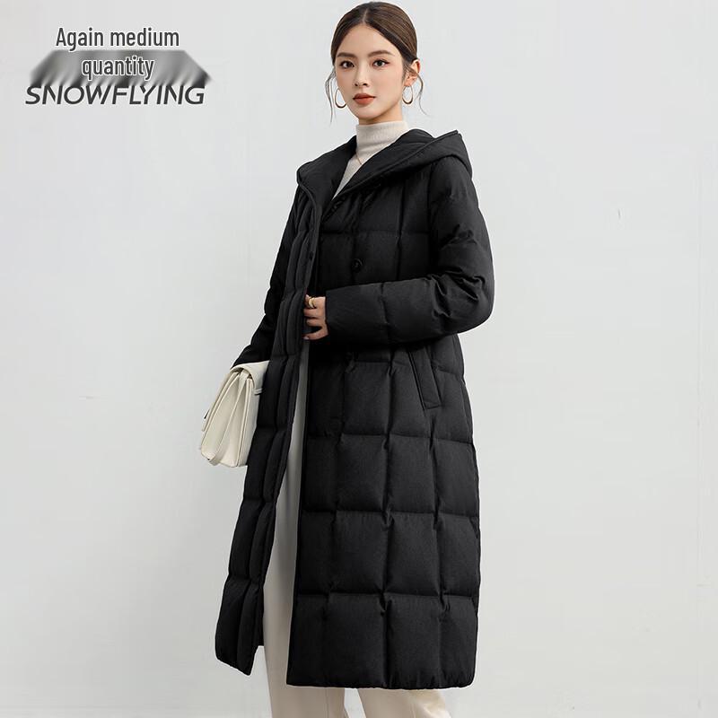 Snowflying Women's Goose Down Mid-Length Winter Puffer Jacket