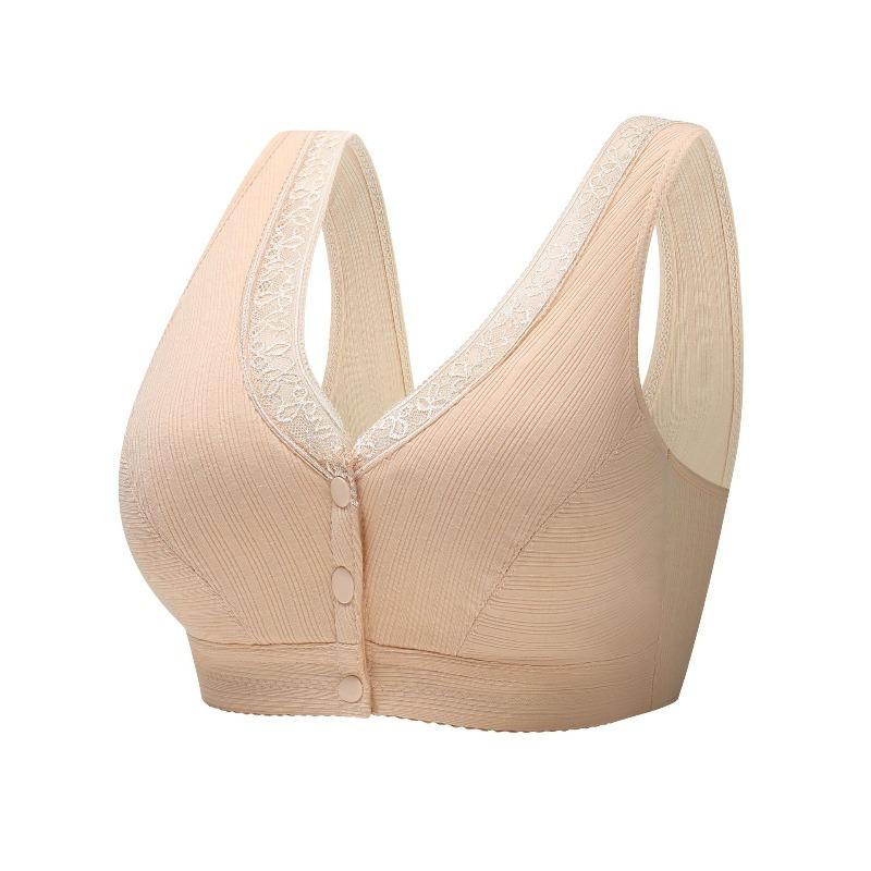 Mom Underwear Threaded Bra Medium and Old Vest Bra Front Buckle No Steel Rim Soft Cotton Bra
