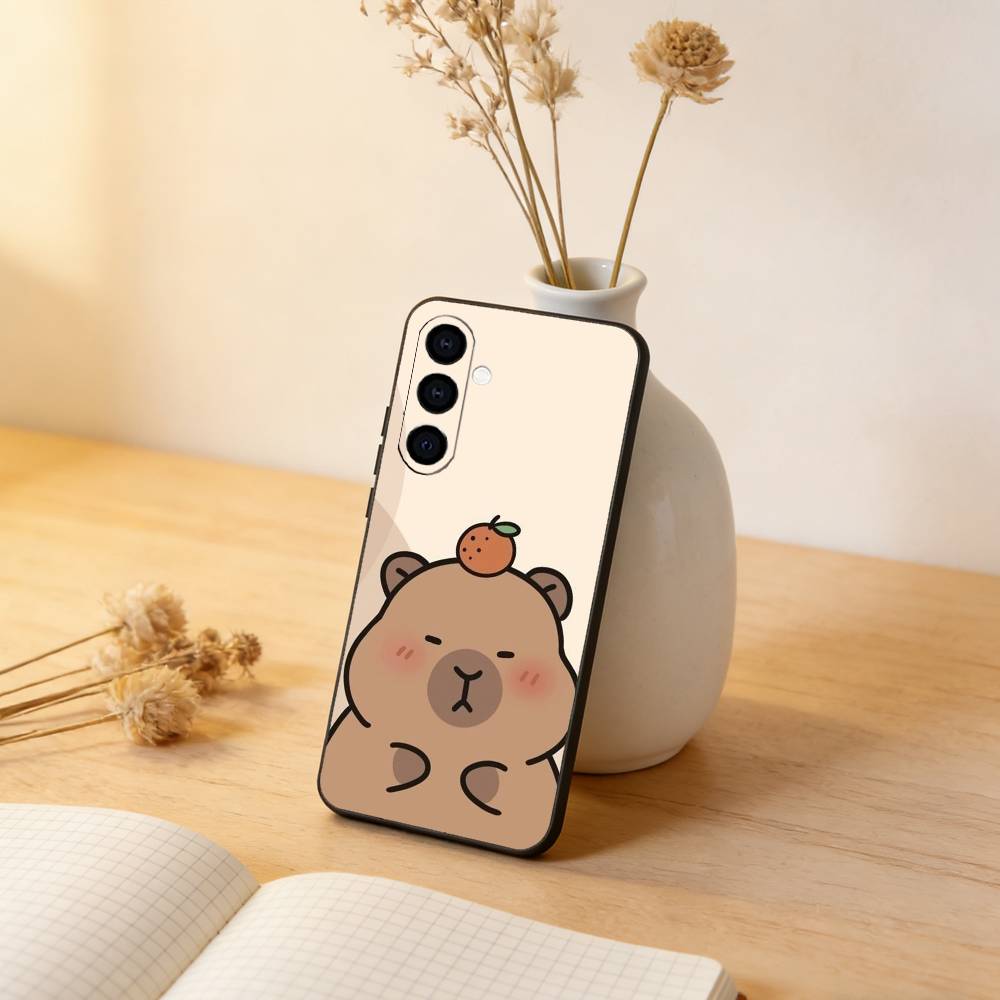 Cool Capybara Phone Case For Samsung Galaxy A73,A72,A71,A70,A53,A52,A51,Soft Silicone Black Cover