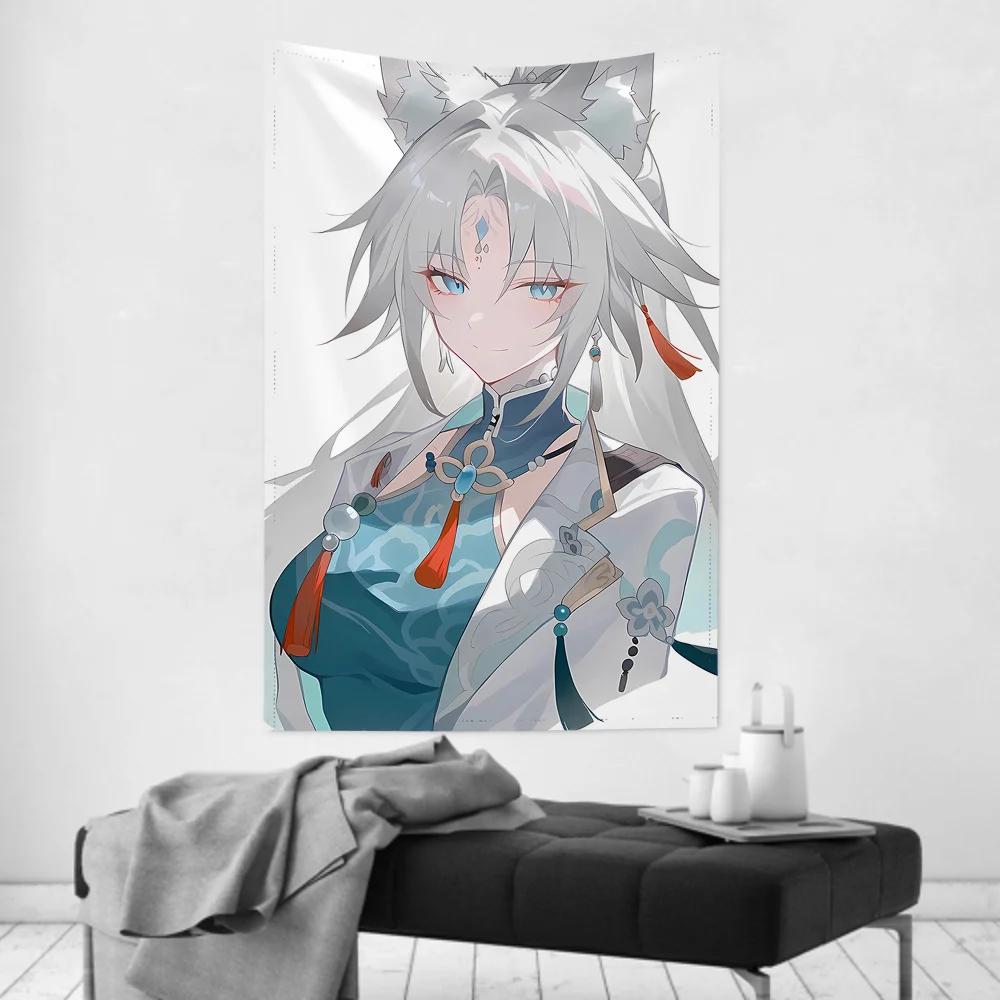 Feixiao Anime Game Honkai Star Rail Tapestry Room Decor Wall Cloth Party Hanging Background Room Decor Baby Room