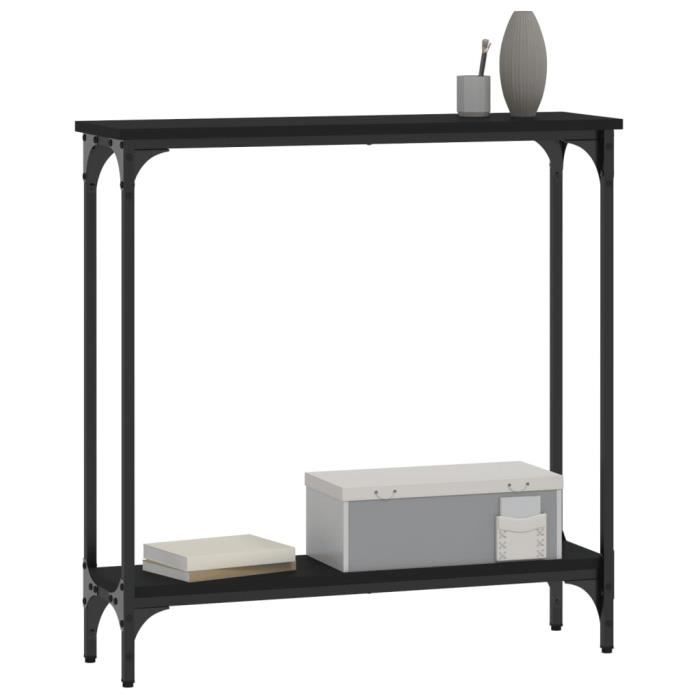 VidaXL Table console noir 75x22,5x75 cm bois d'ingénierie 834020