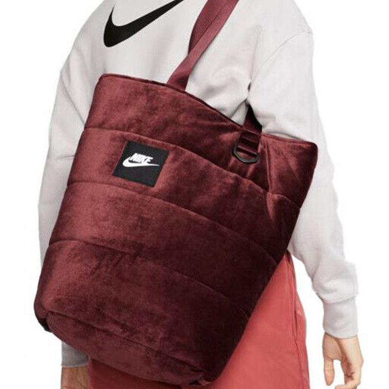 Nike Polyester Tote Bag, Shopping Bag, Shoulder Bag Unisex Maroon Casual CU3930-624