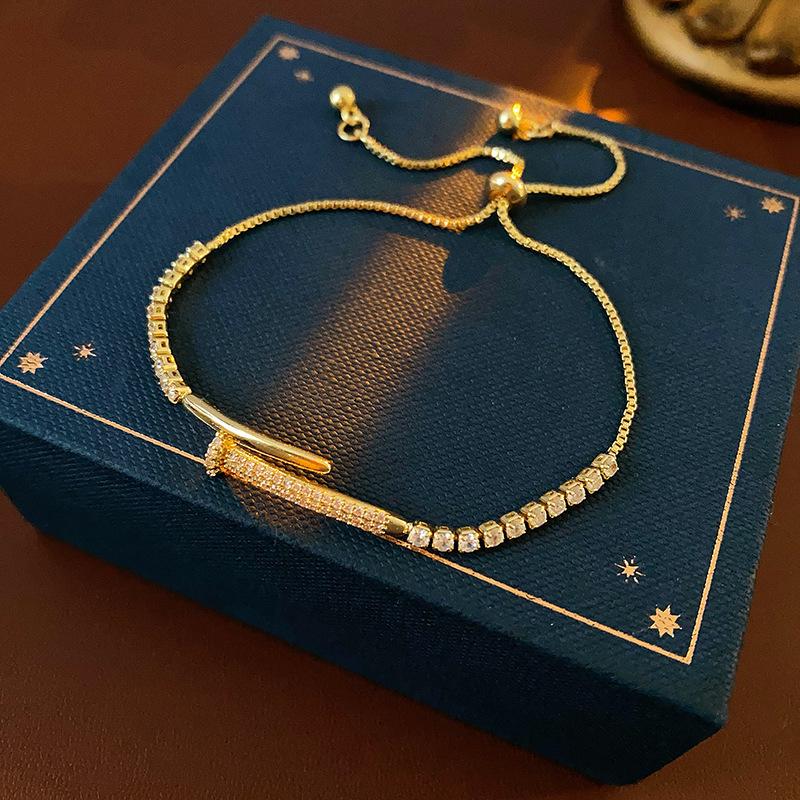 Elegant Zircon Gourd Patchwork Bracelet - Versatile Light Luxury Accessory