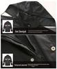 Custom Black High-Visibility Reflective Raincoat for Traffic and Road Admin, Trendy Split Set