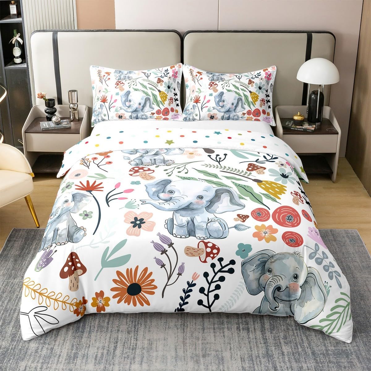 

Farmhouse Animal Cartoon Kids Duvet Cover Queen King Size Cute Printed Animal Bedding Set For Boys Girls Room Decor 3 Piece Set EU Single(135x200cm)
