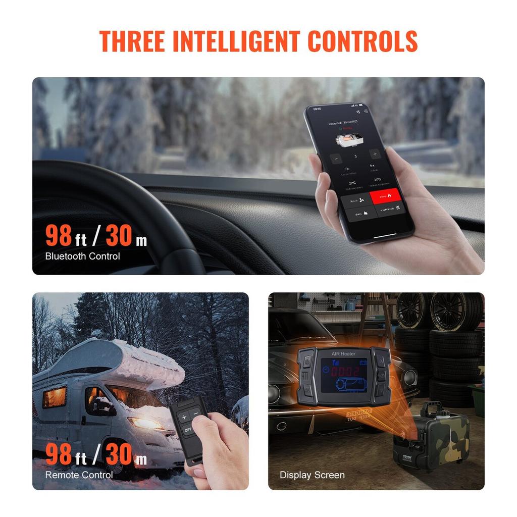 Naftový vzduchový topný systém Naftový topný systém 8KW 12V/24V Bluetooth APP Dálkové ovládání