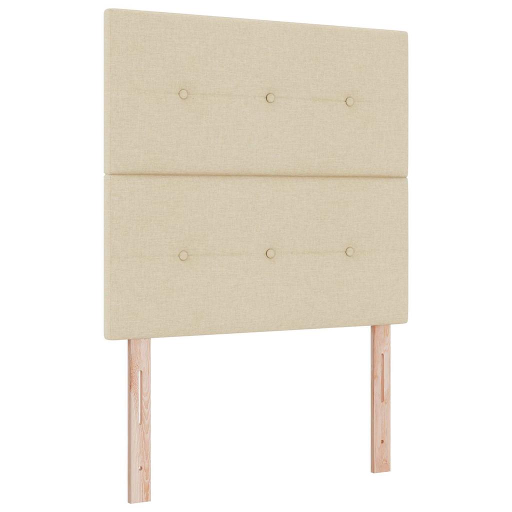 Box Spring Bed with Mattress Cream 120 x 200 cm Fabric