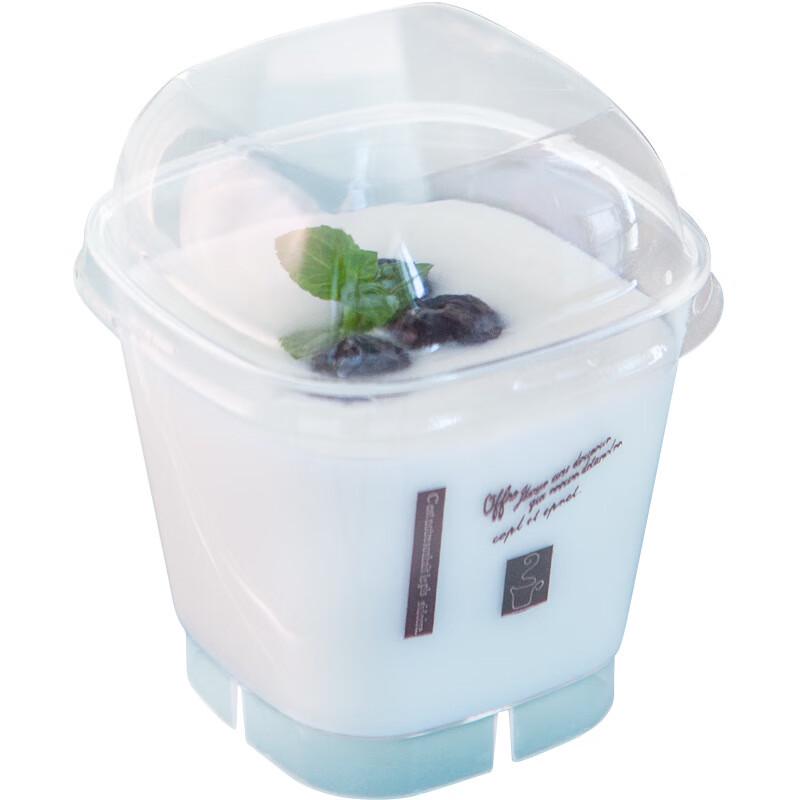 Fanshun Einweg-Moussebecher mit Deckeln und Löffeln, 40 Sets