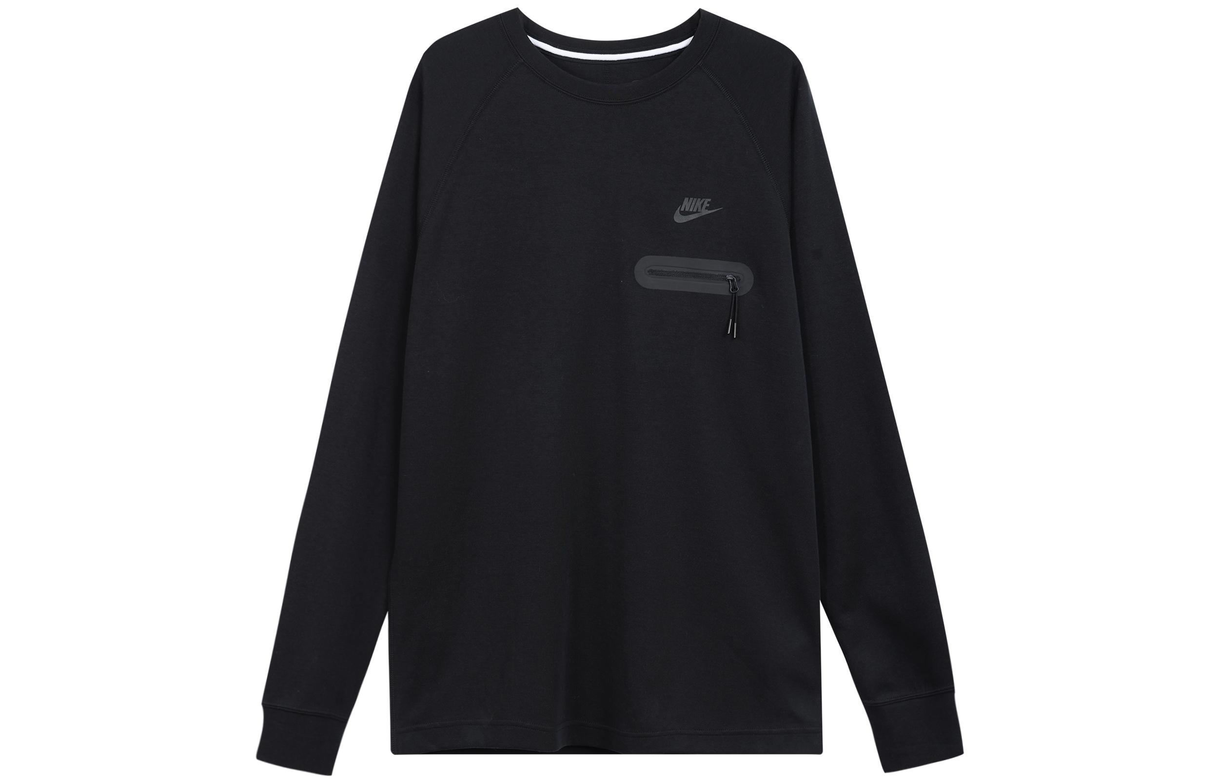 Nike Sweatshirts Men s Black Crew Neck Moderate Regular FD9881-010 L