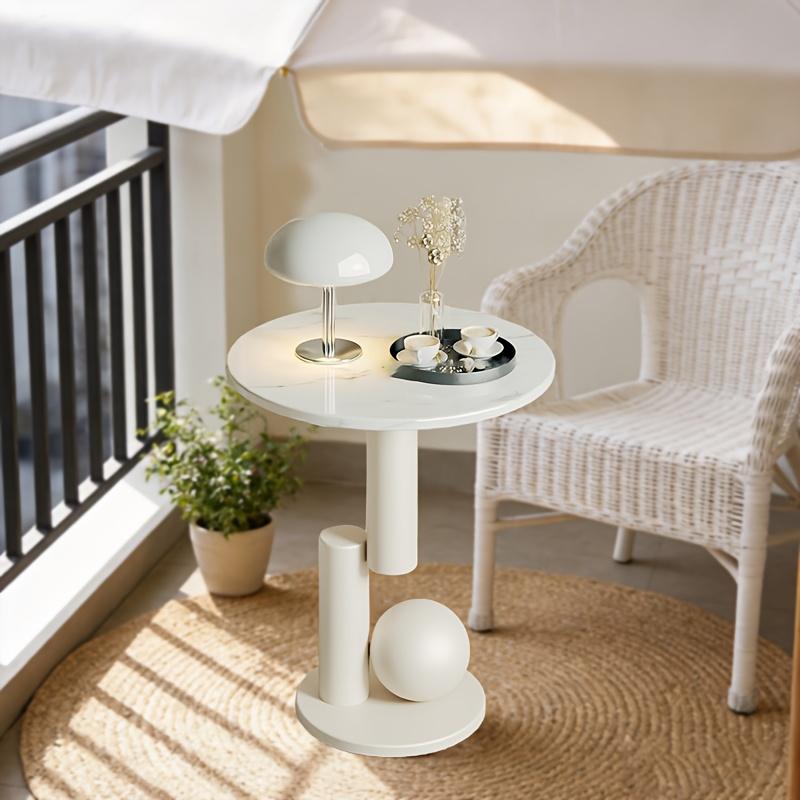 Cream style creative sofa side table, living room small round table, creative coffee table or small round dining table.