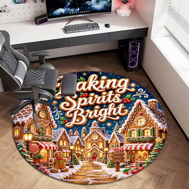 Cute cartoon gingerbread man Christmas gift rug home soft decorative anti-slip yoga table and chair mat carpet outdoor floor mat carpet Y1