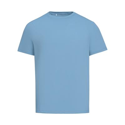 Outdoor Knitted Training Breathable Solid Color Simple Versatile Fitness Short Sleeve T-Shirt Men Tops Ether-Blue 6014376-452