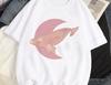 Women Y2K Fashion T Shirt Casual Loose Fit Tee with Cute Cartoon Whale Graphic Harajuku Style Top Daily Streetwear Oversized