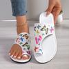 Summer Pinch Slippers Sandals Women Shoes Fashion Open Toe Buckle Strap Soft Leather Flip-flops Women Wedge Shoes Beach Sandals