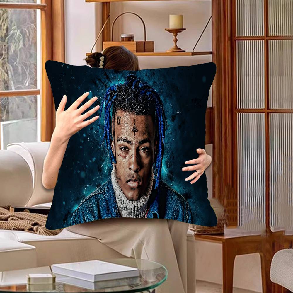 XXX-Tentacion Rock Rapper Pillow Covers Cartoon Sofa Decorative Home Double-sided Printing Short Plush Cute Cushion Cover