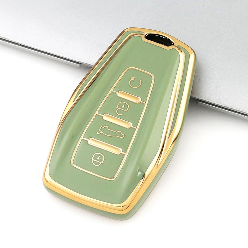 Gold Edge Fashion TPU Auto Shell Holder Bag For Geely Coolray Atlas Boyue NL3 Emgrand X7 EX7 SUV GT GC9 Borui Car Key Cover Case