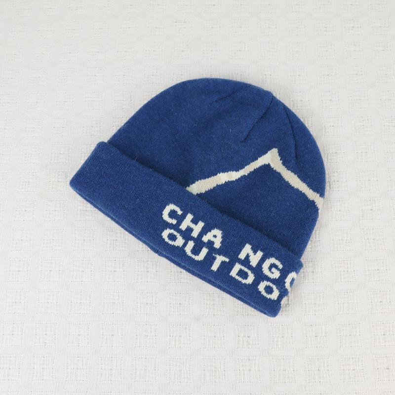 

American Letter Knit Cap Warm Beanie For Casual Wear In Winter синій