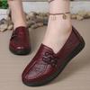 Women's leather flat shoes, spring and autumn women's loafers single classic mom shoes