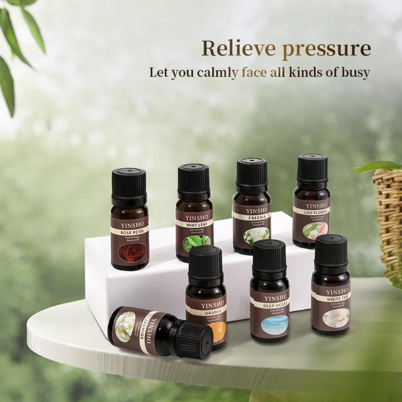 8 Aromen 10ml Ätherische Öle für Aroma Diffuser Luftbefeuchter Zuhause Wasserlöslich Lavendel Rose Eukalyptus Weißer Pfirsich Oolong