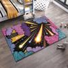 Colorful Cosmic Explosion Pattern Carpet with Stars and Clouds Design Suitable for Use As an Anti-slip for Living Room Bedroom Sofas