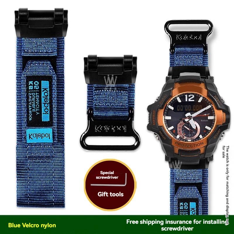 

Modified Canvas wristband for Casio G-SHOCK Kongba GR-B100 series modified Nylon canvas watch strap men s bracelet GR-B100mm синій