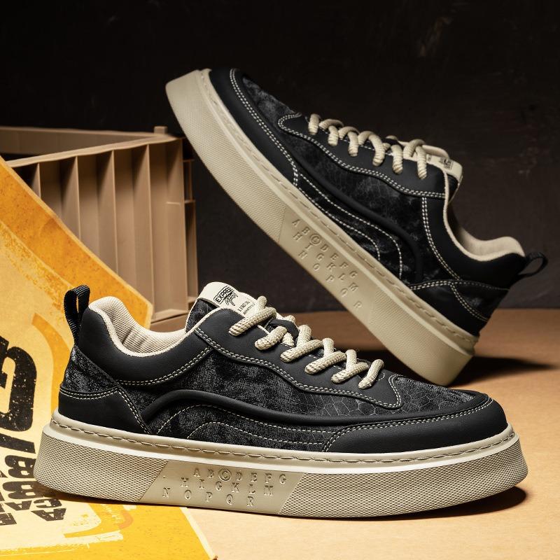 Men's thick-soled heightening casual shoes, comfortable lace-up sports shoes, lightweight, small and medium-top