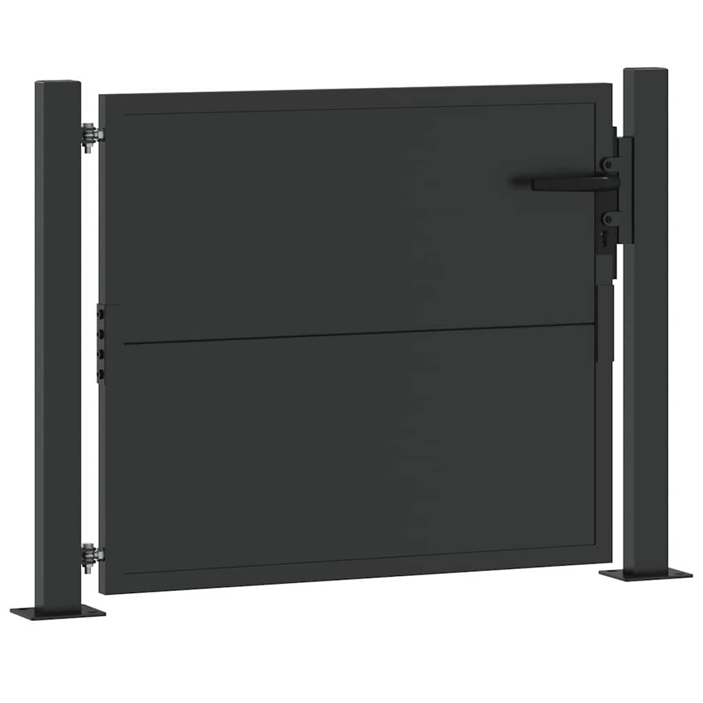 Garden Gate Black 110 X 105 Cm Powder Coated Steel