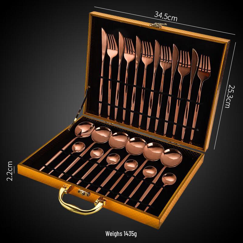 LIU 24-Piece Multi-color Stainless Steel Cutlery Set