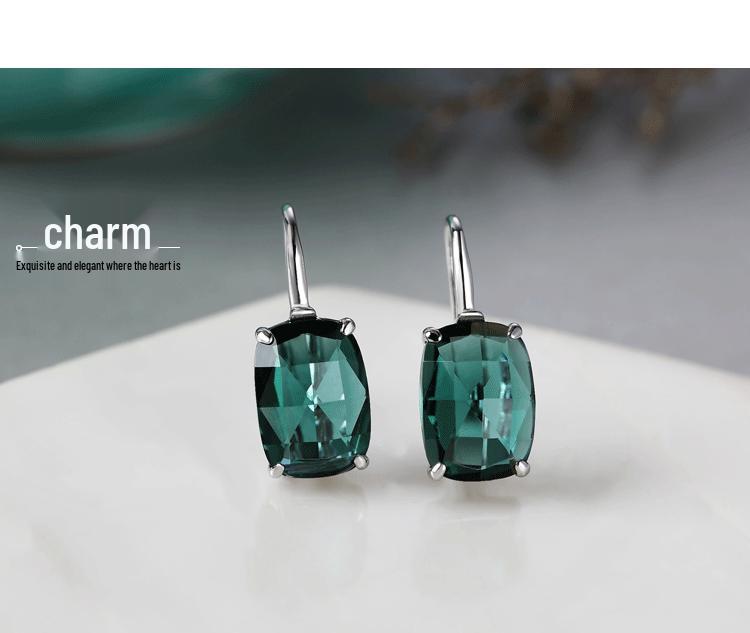 2022 S925 Silber Grüne Kristall Tropfenohrringe - Elegantes Langes Design für Frauen