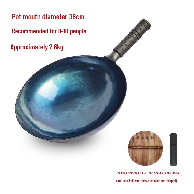 Master Series Hand-Forged Wrought Iron Wok, 38cm