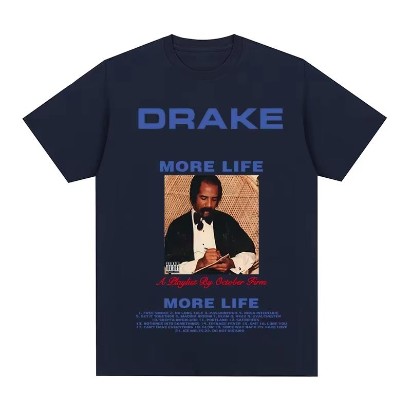 Unisex New Casual Cotton Hip Hop Short Sleeve T-Shirt With Drake Vintage & For All The Dogs Letter Print T-shirt