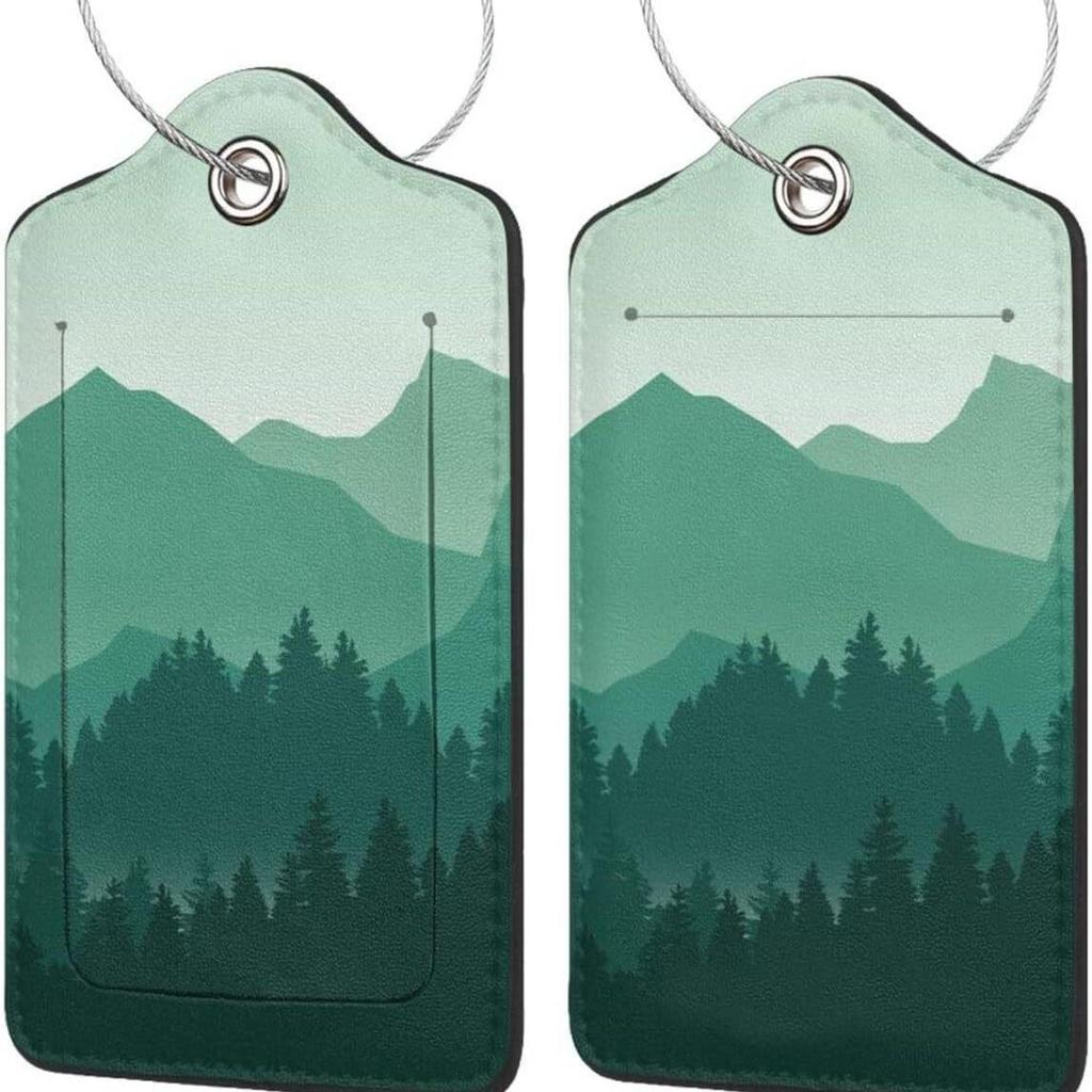 Stylish Printed Leather Luggage & ID Tag Set