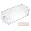 Refrigerator Door Basket Replacement for W11239961, Clear Plastic Bin with Raised Walls for Restoring Damaged or Missing Right-Side Shelf