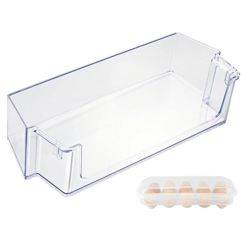 Refrigerator Door Basket Replacement for W11239961, Clear Plastic Bin with Raised Walls for Restoring Damaged or Missing Right-Side Shelf