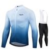 1 Mens Long Sleeve Cycling Jersey Set Breathable Quick-Dry Bike Apparel Road Racing Outdoor Sport