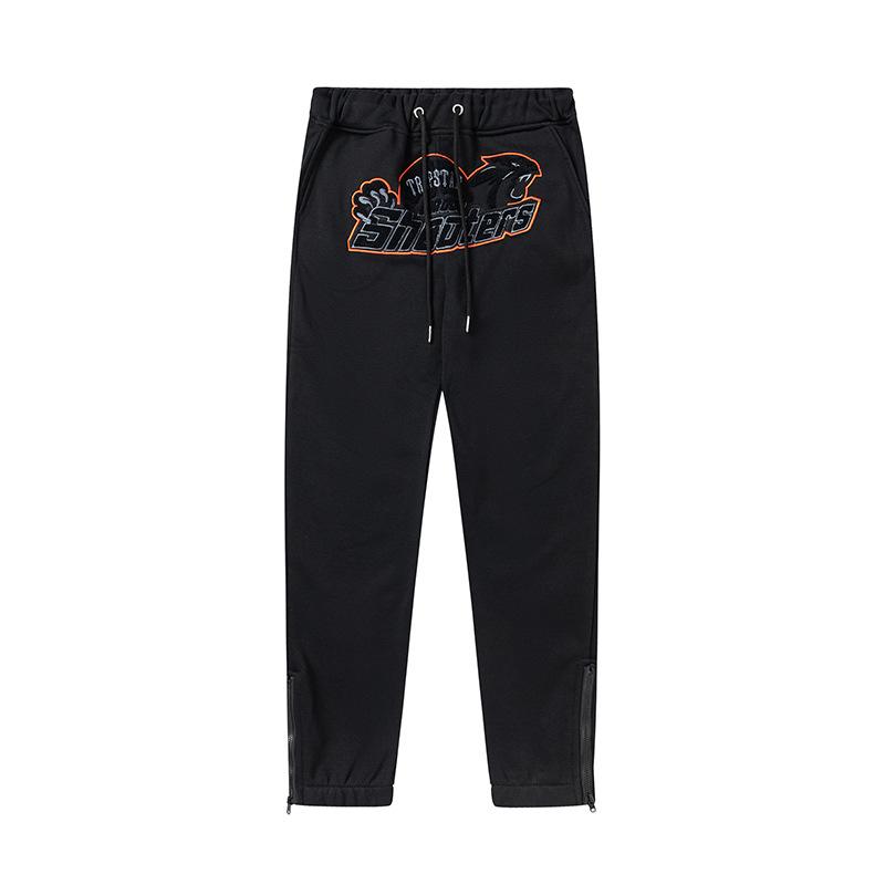 Trapstar towel embroidered letters fleece-lined zipper jacket, hooded sweatshirt pants, couple set
