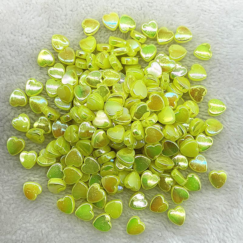 50pcs 8mm AB Colour Heart Shape Acrylic Beads Loose Spacer Beads for Jewelry Makeing DIY Bracelet Necklace Accessories