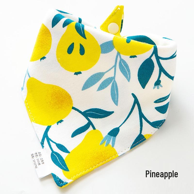 Pure Cotton Baby Drool Bib: Double-Layer Triangle Scarf with Snap Closure, Anti-Spit Up for Newborns
