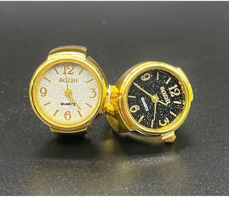 Gold Rings Punk Elastic Stretchy Quartz Watch Rings Hip-hop Couple Accessories