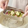  Fridge Food Storage Box Stackable 304 Stainless Steel Food Container Sealed Frozen Fresh-keeping Box Kitchen Organizer