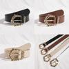 Womens Chic Faux Leather Belt With Alloy Buckle For Elegant Office Fashion