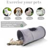 Collapsible Cat Winter Suede Tunnel for Puppy Rabbit Kitten Play Chase Hide Tunnel,Interactive Bedding Toy In 2 Ways 3 Ways